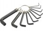 Набор ключей имбусовых HEX, 1.5-10 мм, CrV, 10 шт, оксидированные, на кольце Sparta 112665