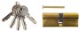 Механизм цилиндровый (личинка), тип ключ-ключ, цвет латунь, 5-PIN, 80мм, ЗУБР, 52101-80-1
