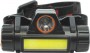 Фонарь налобный светодиодный аккумуляторный с магнитным креплением, 1LED+1COB, аккум 18650, пластик